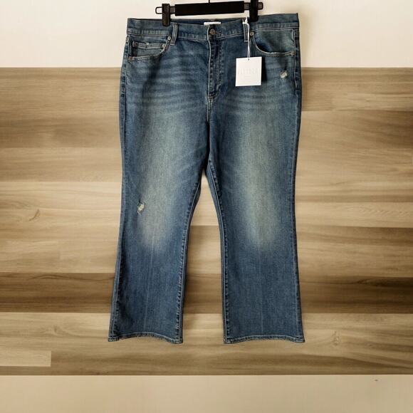 NEW PISTOLA Lennon High Rise Crop Boot denim Jeans in Mahalo Vintage Sz 33 - Picture 1 of 11